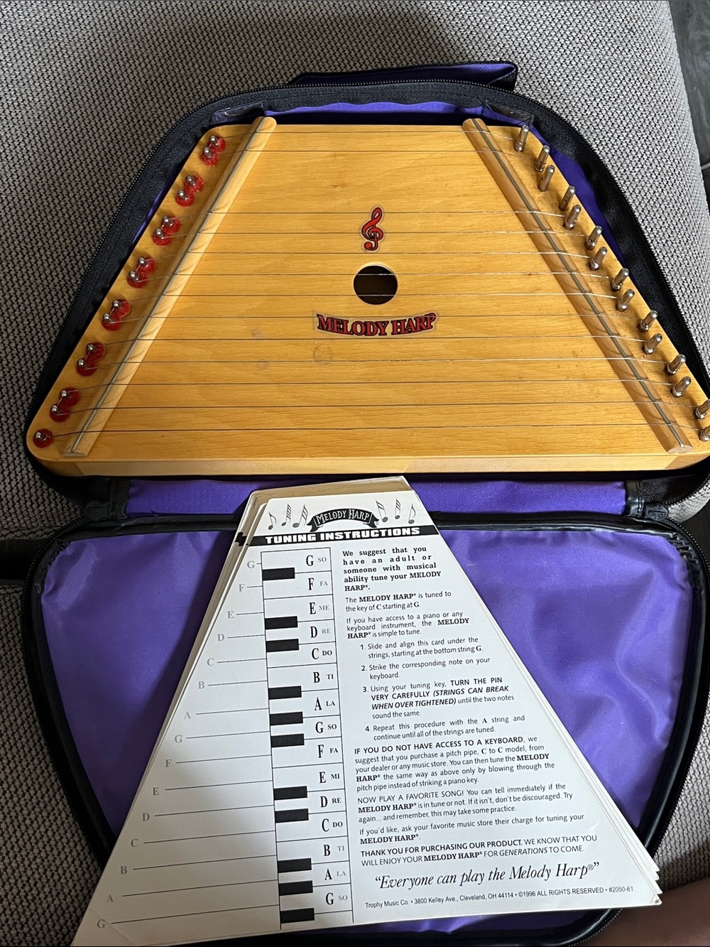 Triangle Zither in Natural Wood Finish